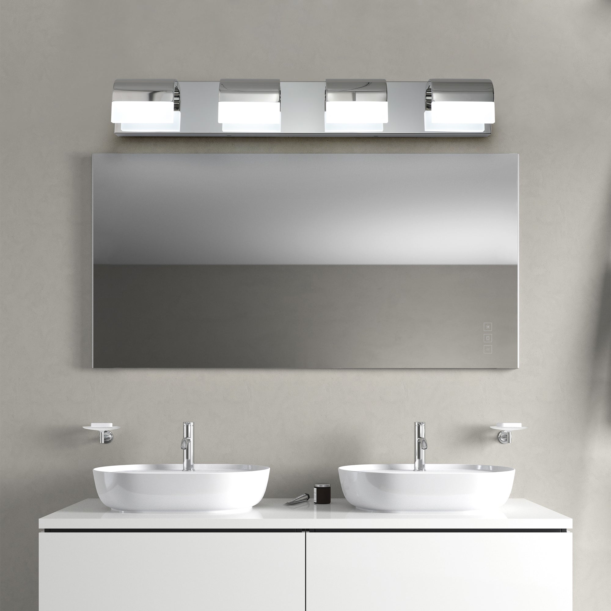 Aestin's Chrome Modern 4-Light Bathroom Vanity Lighting