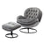 Gray Upholstered Accent Chair with Ottoman