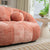 Pink Chenille Bean Shape 2-Seater Lazy Sofa