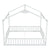 White Double Twin House-Style Toddler Floor Bed with Fence & Guardrails