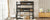 Black Triple Rubber Wood Bunk Bed with Built-In Ladders and Guardrails