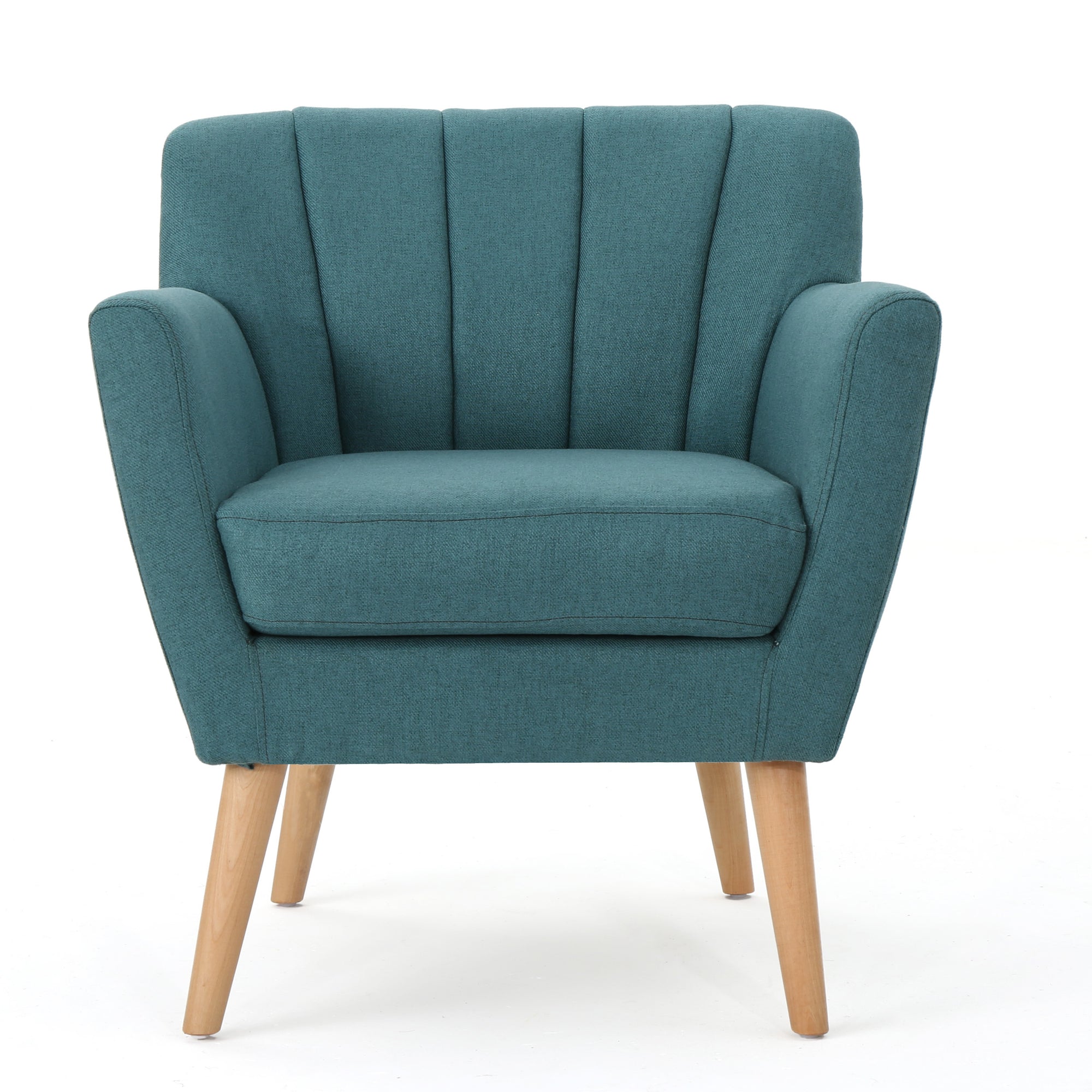 Mid Century Modern Club Chair - Dark Teal Fabric, 28.30" W x 27.60" D x 31.50" H, Stylish Accent for Living Room