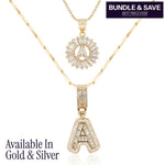Load image into Gallery viewer, 2pc 14k Diamond Letter Initial Necklaces
