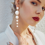 Load image into Gallery viewer, Waterfall Pearl Earrings Long Pearl Earrings
