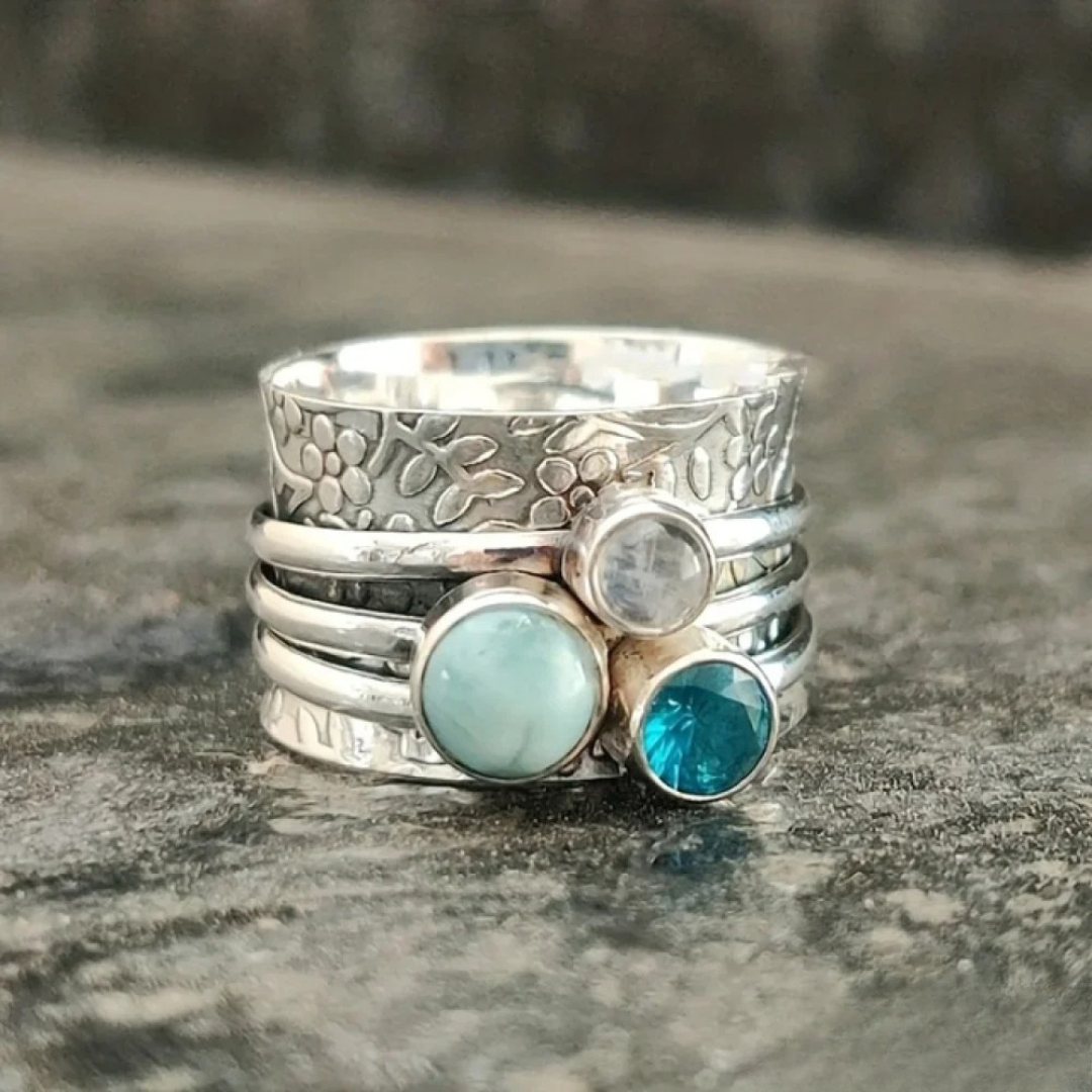 Elegant Blue Statement Ring