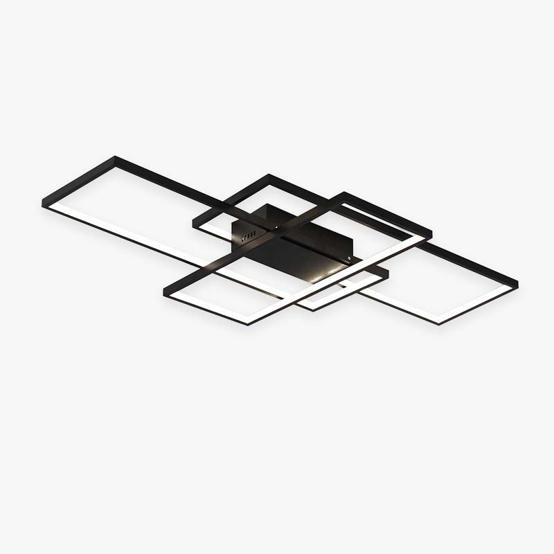 Multi-Rectangular Flush Mount Ceiling Light in Black and White