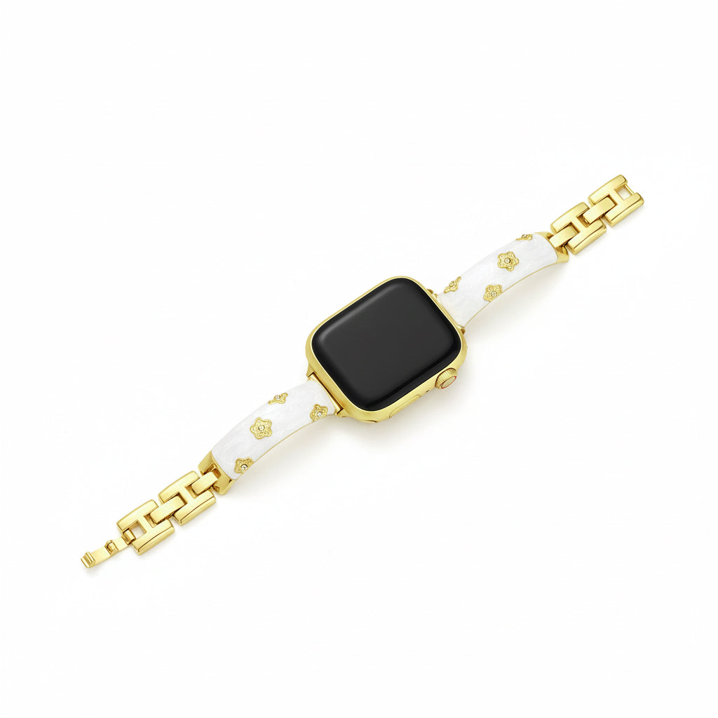 Classic Metal Floral Apple Watch Bands for Women