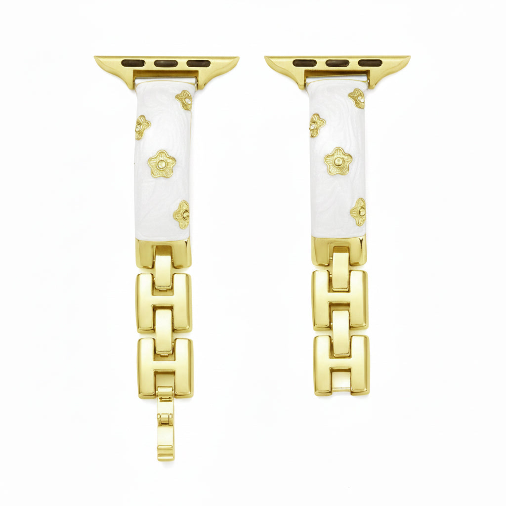 Classic Metal Floral Apple Watch Bands for Women
