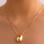 Load image into Gallery viewer, Oversized Waterdrop Necklace Gold Plated Teardrop Pendant
