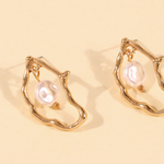 Load image into Gallery viewer, Irregular Pearl Earrings Dangling Pearl Studs
