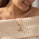 Load image into Gallery viewer, Colorful Chunky Heart Initial Satellite Chain Necklace
