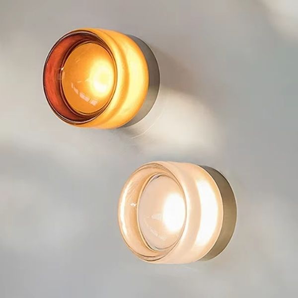 Minimal Jelly Jar &amp; Dimple Wall Sconce Light