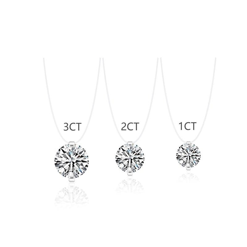 S925 1 3 Carat Moissanite Invisible Necklace