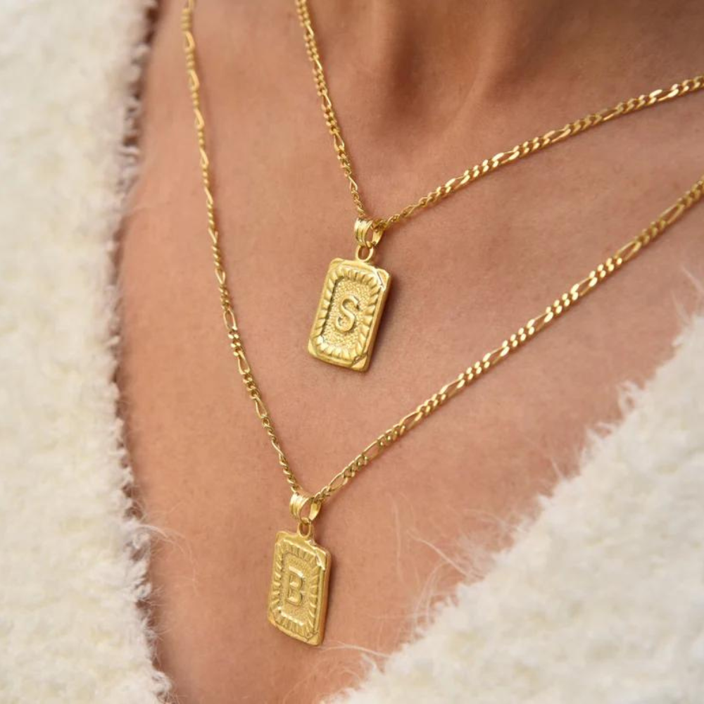 Vintage Initial Card Necklace Personalised Letter Card Necklace