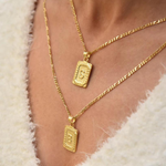 Load image into Gallery viewer, Vintage Initial Card Necklace Personalised Letter Card Necklace
