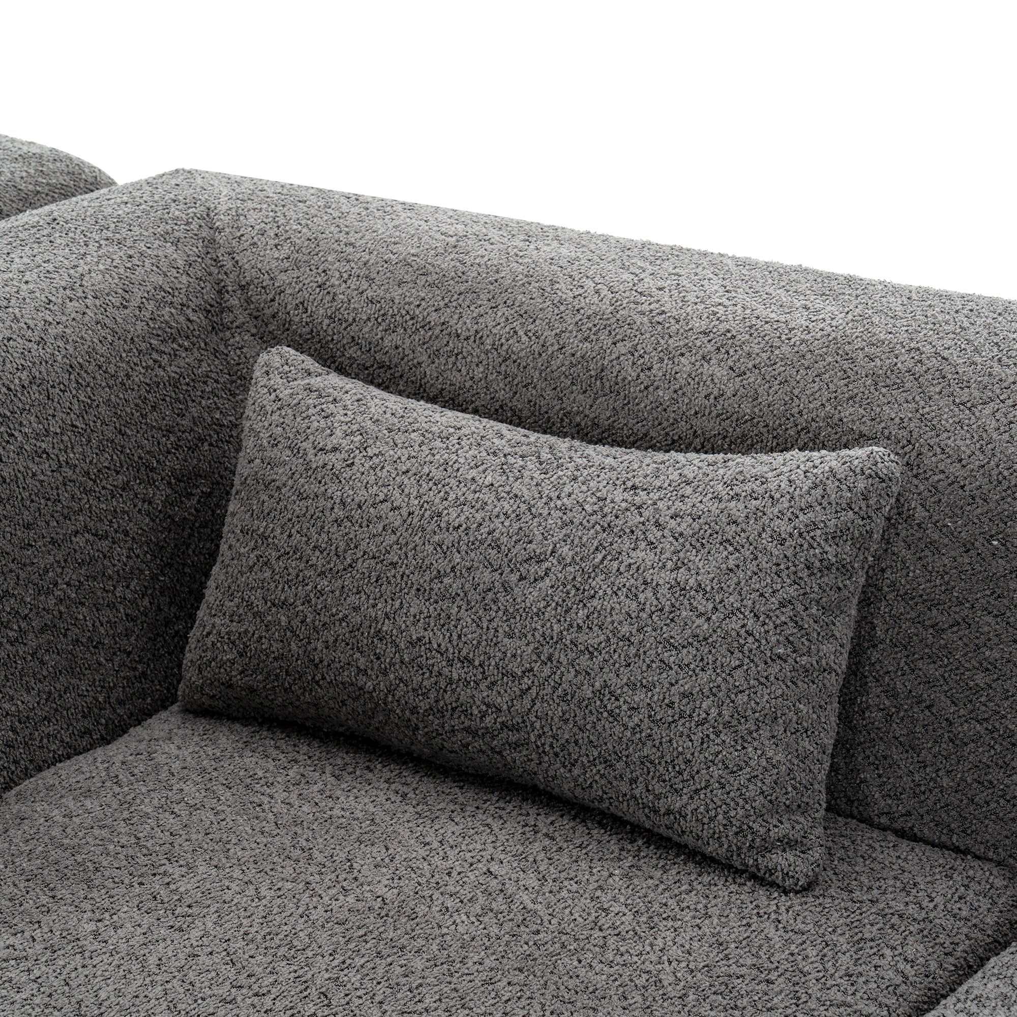 Copenhagen Modular Bouclé L-Shape Sofa in Light Gray