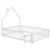 White Full House-Shaped Headboard Toddler Floor Bed with Fence