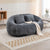 Gray Chenille Bean Shape 2-Seater Lazy Sofa