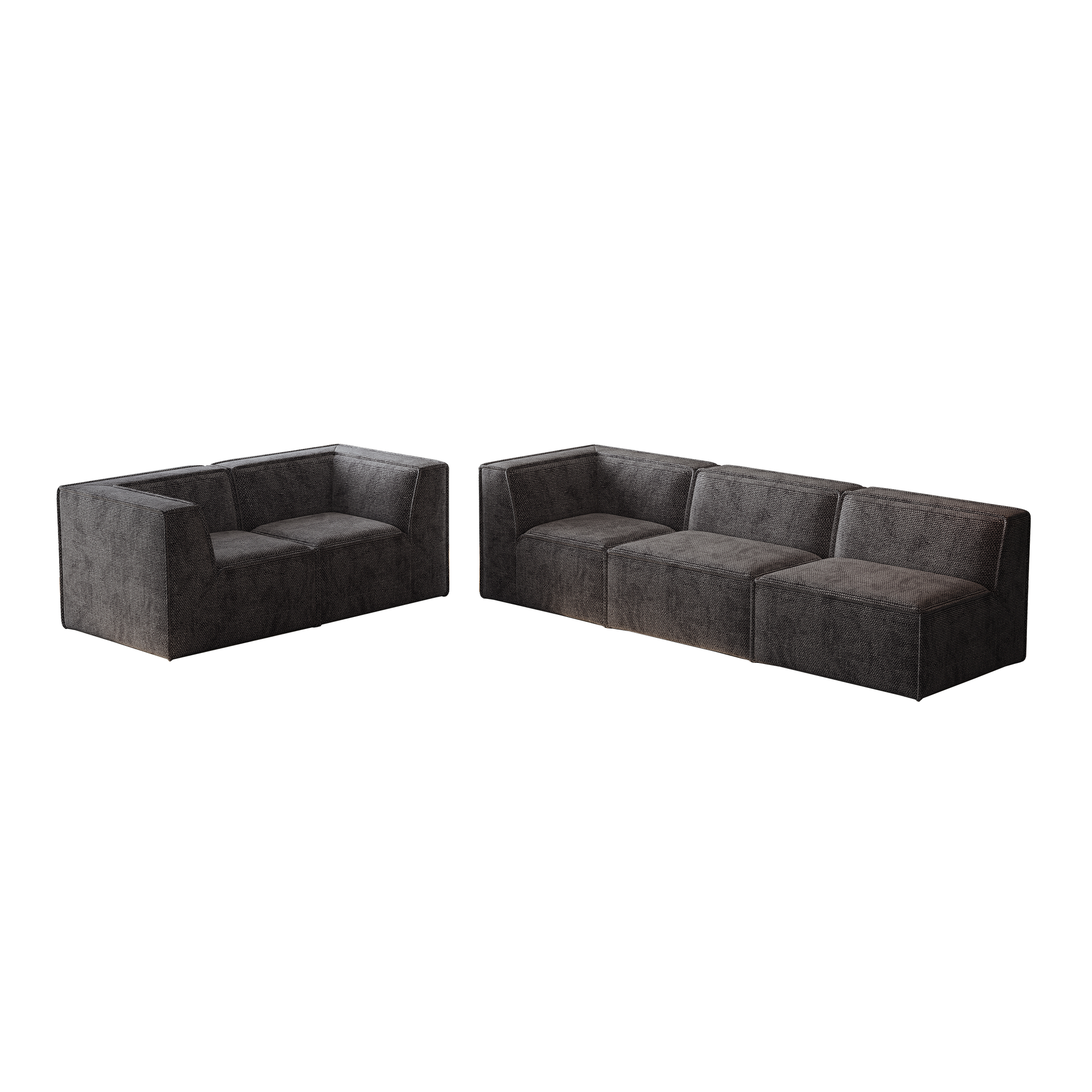 Kinshasa 5-Seat Modular Sofa in Black