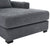 Blue-Gray Chenille Oversized Chaise Lounger with Built-in Charge Station & Cup Holders