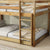 Twin Over Twin Rubber Wood Loft Bed with Ladder in Natural Finish