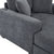 Blue-Gray Chenille Oversized Chaise Lounger with Built-In Charge Station & Cup Holders