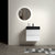 White Bathroom Vanity with Large Storage Wall Mounted Floating Design One-Piece Black Sink Basin Pre-assembled In White