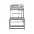 Gray Twin High Loft Bed with Ladder Landing Platform and Guardrails