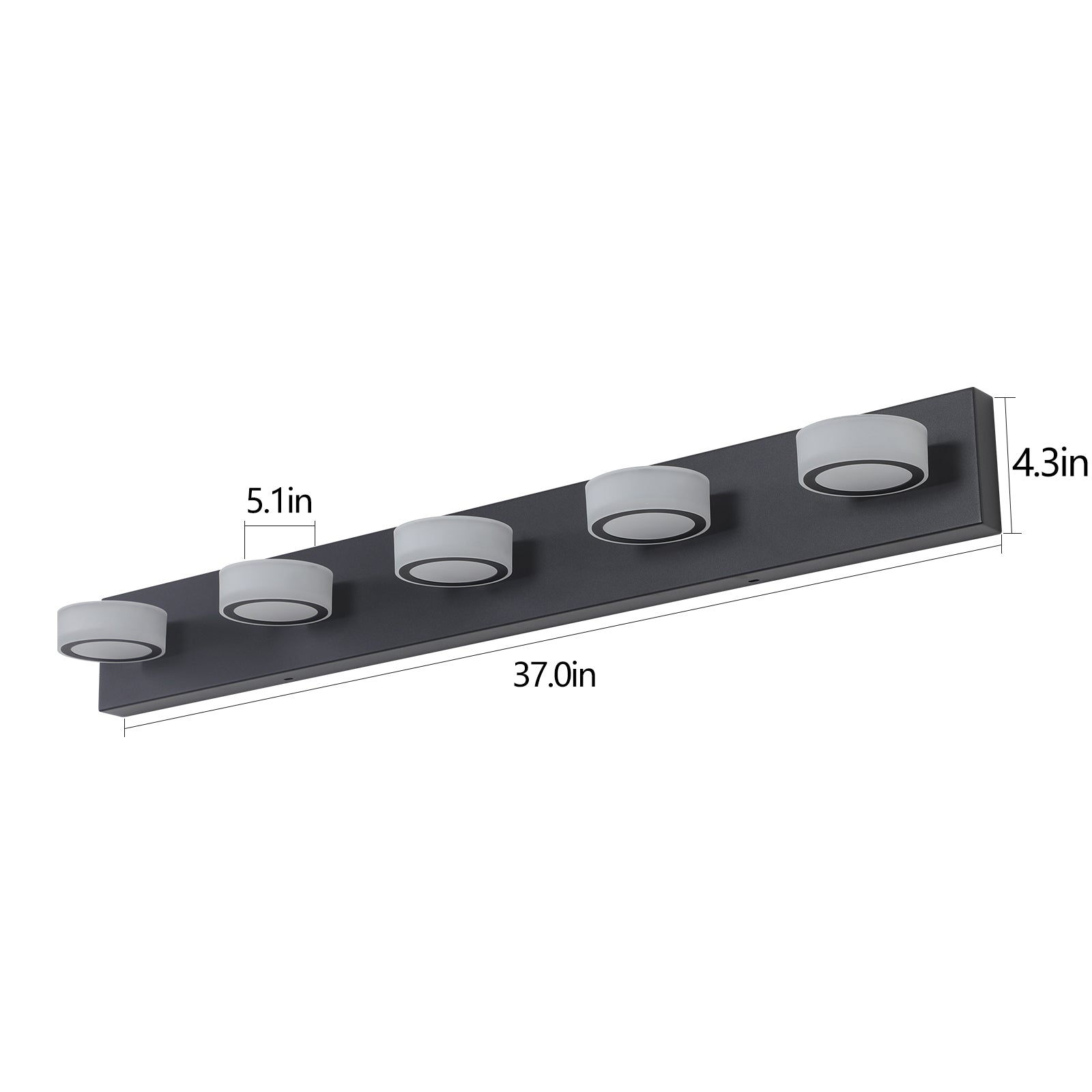 Aestin's LED Modern Black 5-Light Vanity Lights Fixtures