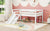 Twin Size Low Loft Bed with Slide, Ladder & Safety Guardrails in White