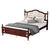 Classic Queen Size Pine Wood Bed with Upholstered Headboard