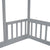 Gray Full Roof-Framed Headboard Toddler Floor Bed