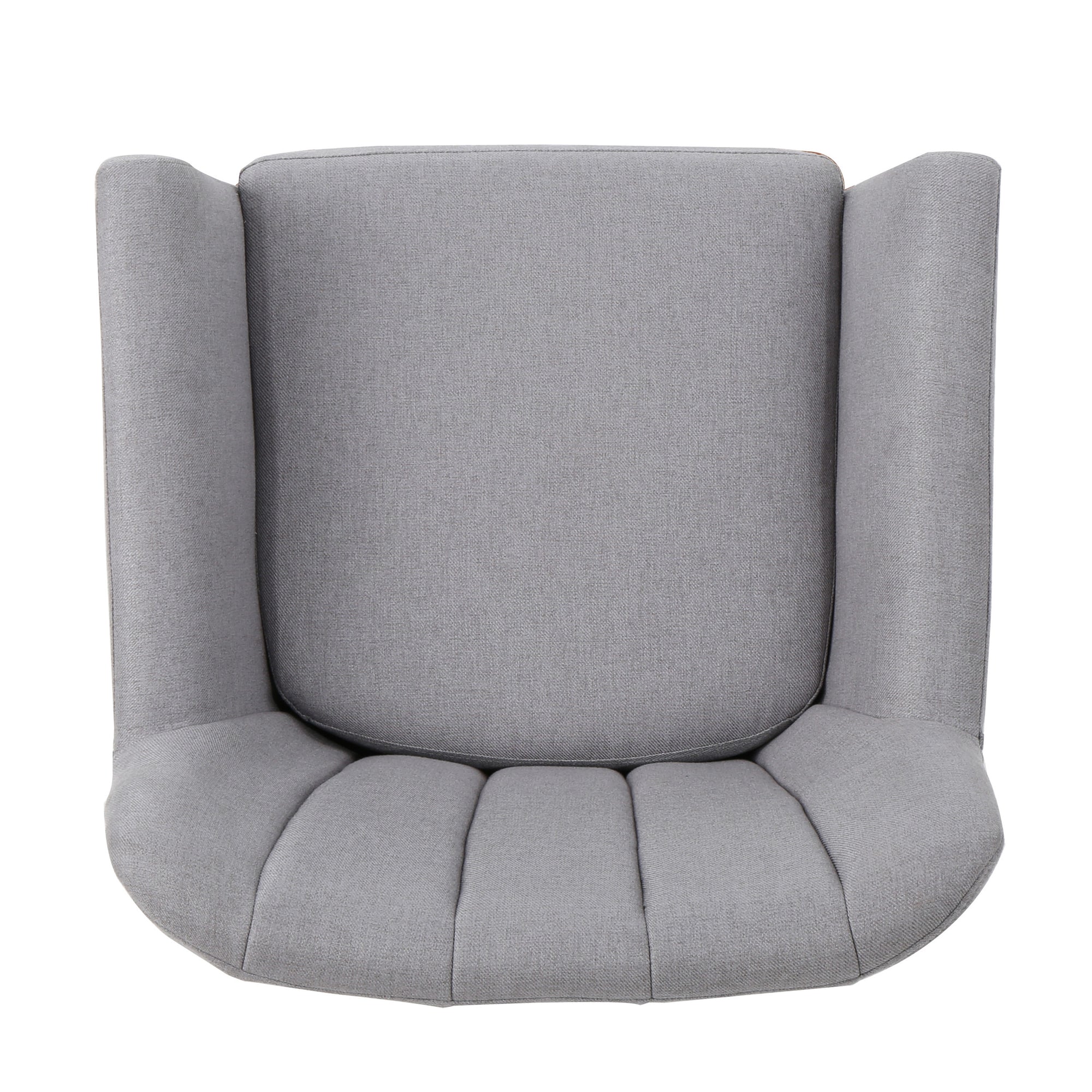 Mid-Century Modern Light Grey Fabric Club Chair