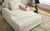 39.7" Cream Oversized Chaise Lounger