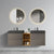 Modern Space Grey Bathroom Vanity with Double Sinks and Open Shelf In Space Grey