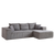 Modern Corduroy Upholstered Sectional Sofa Couch Set With Modular Design And Five Pillows For Customizable Comfort In Grey