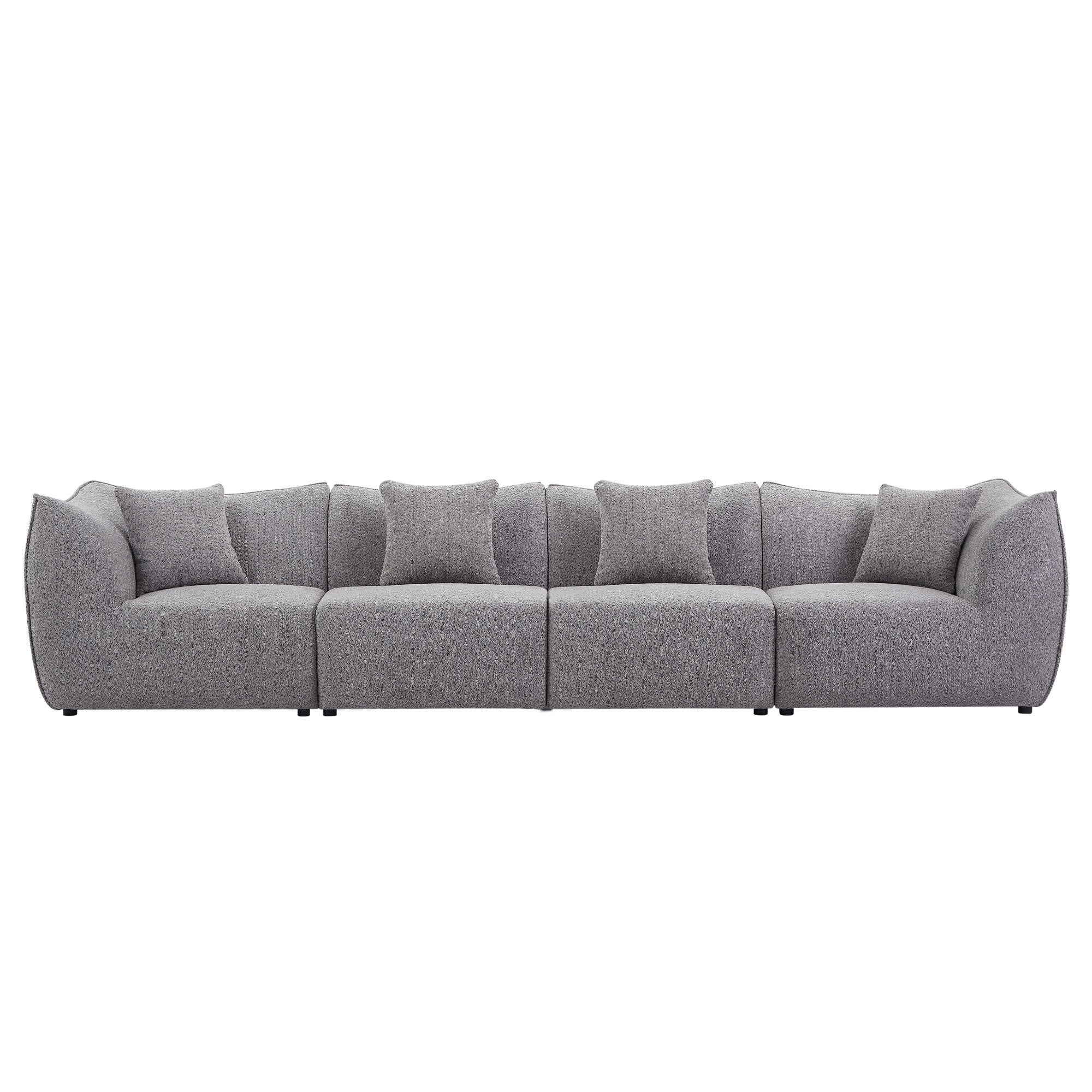 Bergen Modular Teddy 4-Seater Sofa in Gray