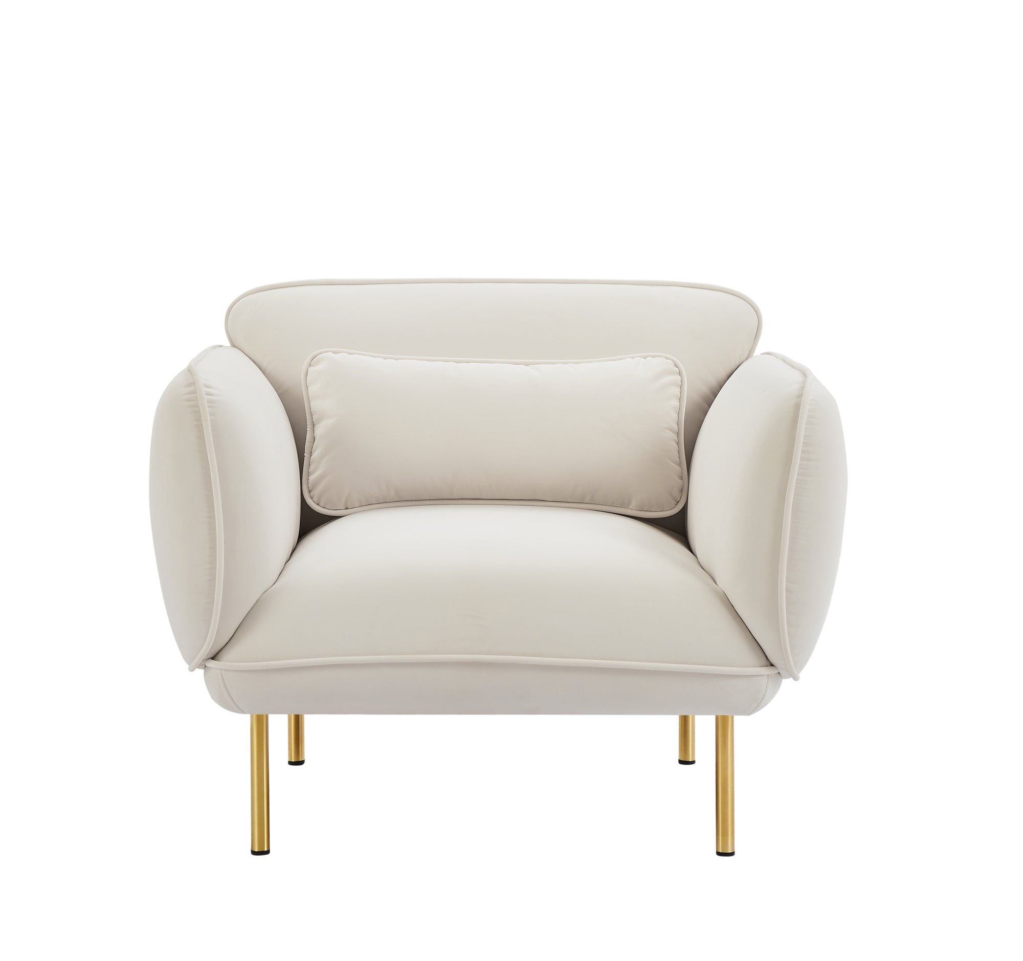 Oversized Beige Velveta Armchair