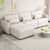 Khartoum Sectional Sofa with Movable Ottoman in Beige Chenille