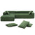 Addis 4-Seat Modular Convertible Sofa in Green