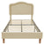 Twin Bed Frame with Adjustable LED Lights and Beige Velvet Upholstery