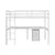 White Twin Loft Bed with Built-in Desk, Storage Cabinet, Guardrails & Ladder