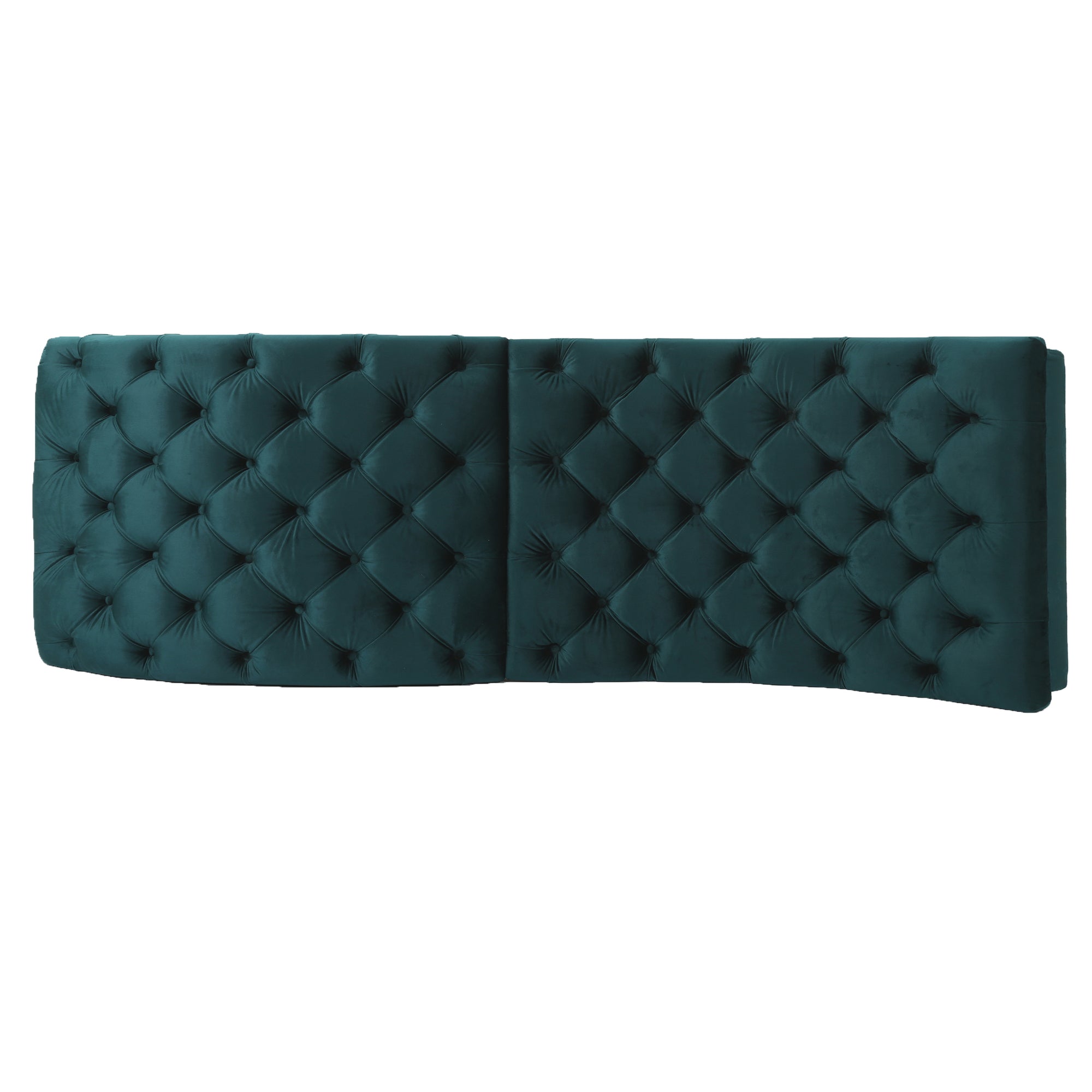 Teal Velvet Tufted Chaise Lounge