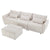 Khartoum Sectional Sofa with Movable Ottoman in Beige Chenille