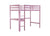 Pink Twin High Loft Bed with Built-in Desk, Rubber Wood Frame, and Safety Guardrail