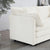 Comfy White Chenille Fabric Deep Single Seat Sofa Armchair with Throw Pillow