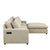 Lisbon Sectional Sofa with Movable Ottoman in Beige