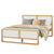 Modern White & Walnut Queen Bed Frame