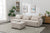 Khartoum Sectional Sofa with Movable Ottoman in Beige Chenille