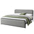 King-Size Heavy Duty Metal Platform Bed with Curved Upholstered Headboard